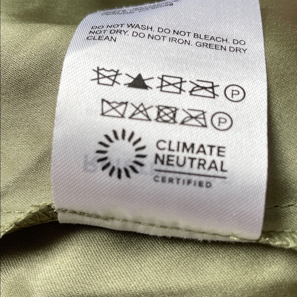 Reformation Hensley Size 12 Midi Satin Dress Artichoke Green - Picture 6 of 6